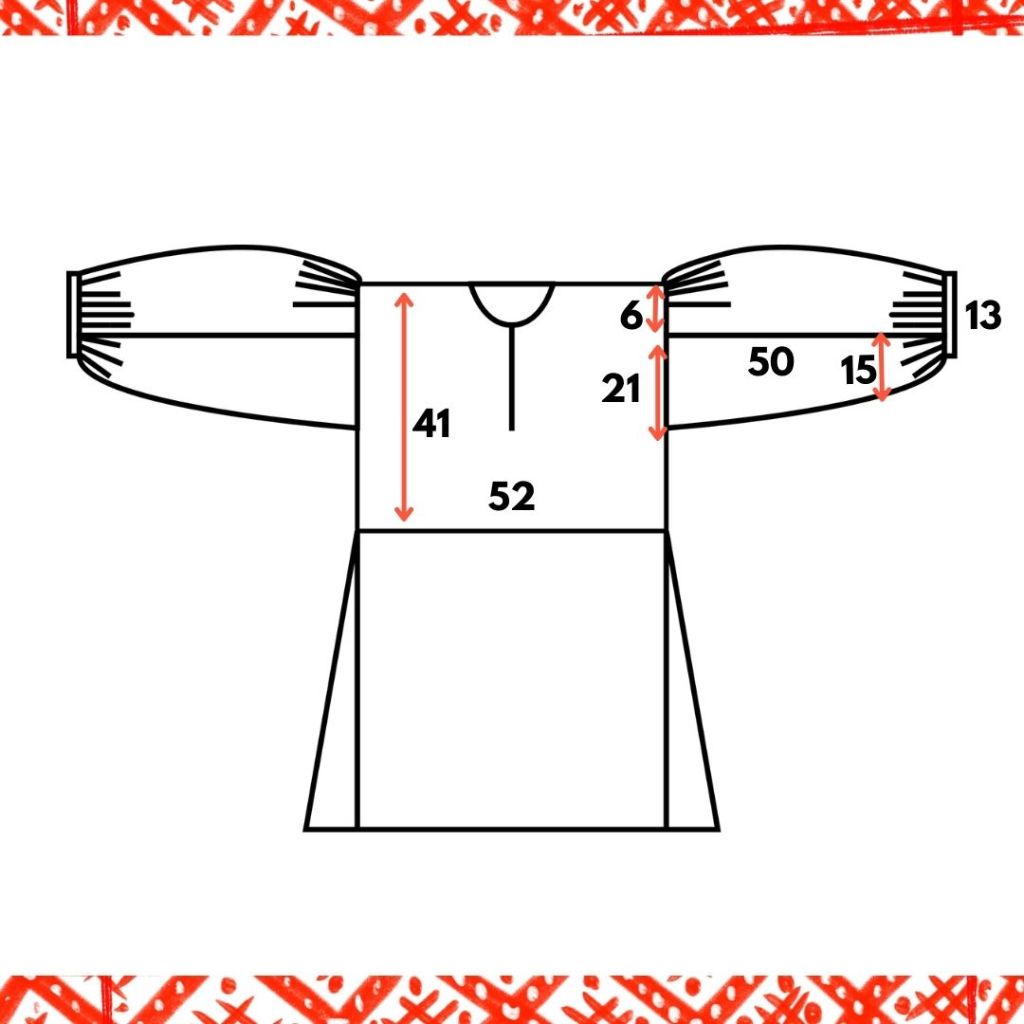 kansanpuvun paita kaaviokuva.
