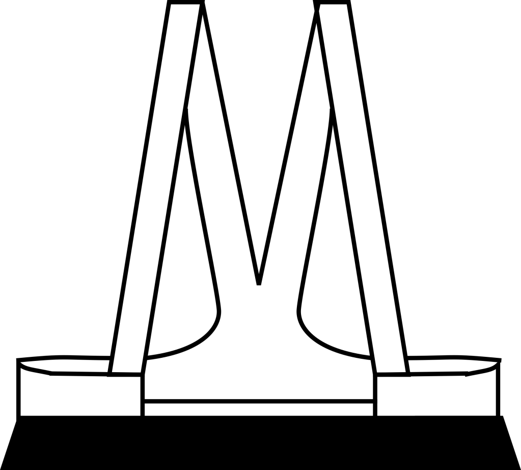 Kaavio Raudun hartuushameen hartuukset Etelä-Karjalan museon kokoelmassa olevan hameen mukaan.