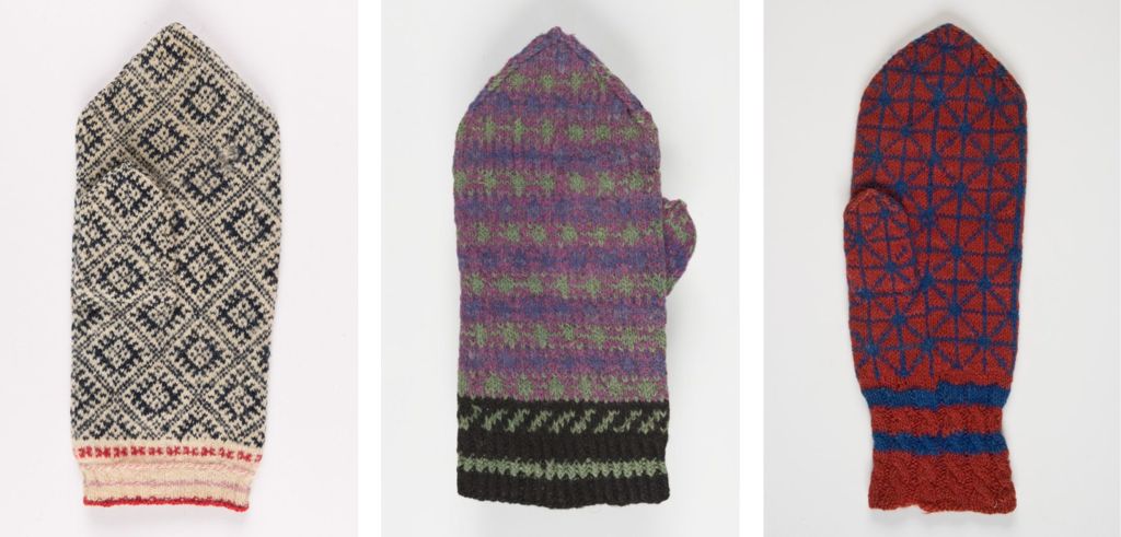 Virolaisia kirjoneulelapasia.