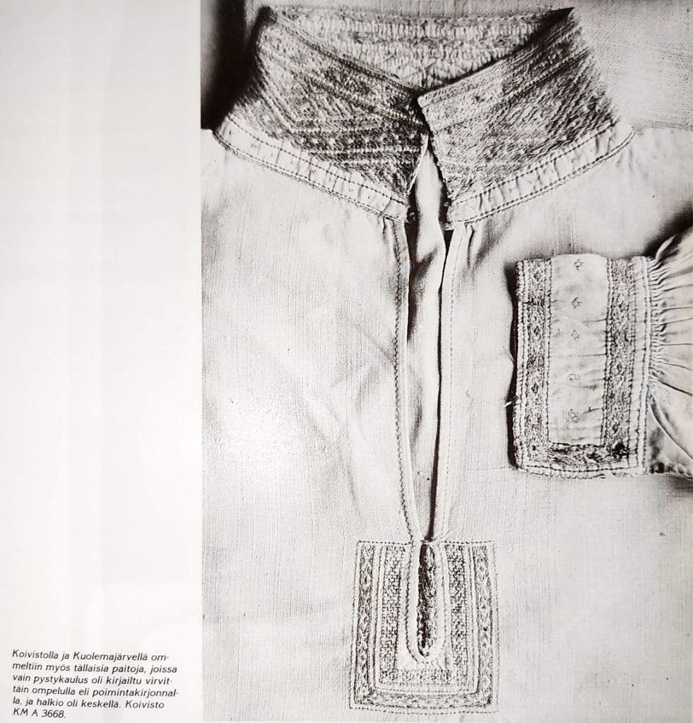 Koiviston ja Kuolemanjärven pystykauluspaita sepaluspaita.