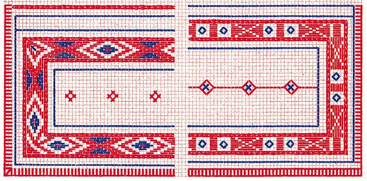 Koivistolaisen paidan hihansuiden liitinkien kirjonnat virvittäinompelua, ketjupistoja.