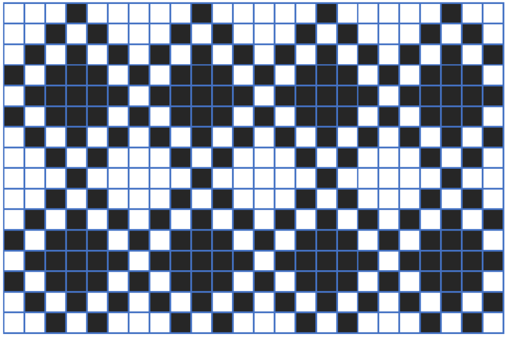 Kuninkaan kirjat karjalainen kirjoneulekuvio ulkosaarilta.
