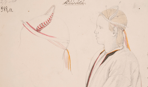 Piirros tyttä sykerö päässä Räisälässä.