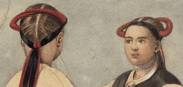 Piirros antrealaisista tytöistä.