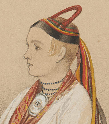 Piirros ruokolahtelaisesta tytöstä.