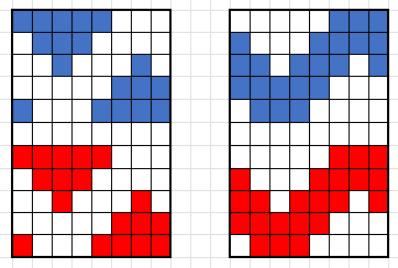 Poimintakuvio kaksipolviseen vyöhön.