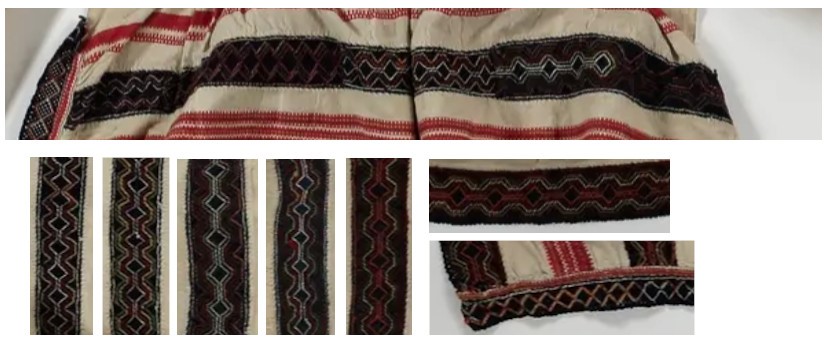 Jääskeläisiä esiliinan nyytinkejä lähikuvissa.